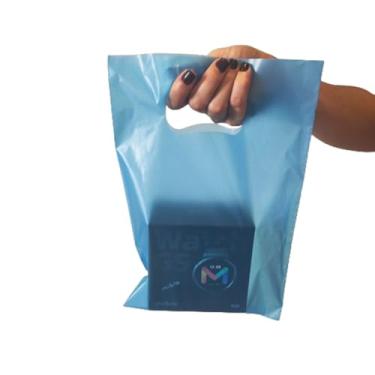 Imagem de 100 SACOLAS PLASTICA BOCA DE PALHAÇO 20X30X0,08 1°LINHA (AZUL TRANSPARENTE)