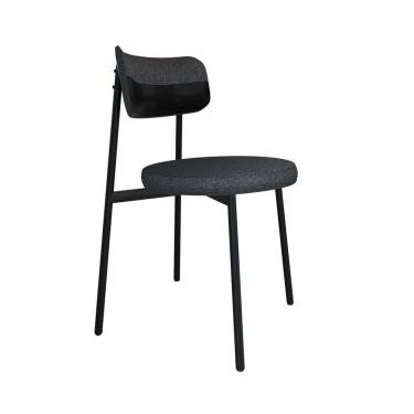 Imagem de Cadeira Kyta Fixa com 4 Pés 50 X 44,7 X 83,8 Cm com 1 Unidade Grafite/Preto