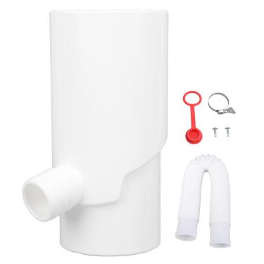 Imagem de Kit de Desviador de água de Chuva, Kit de Desviador de Plástico de 8cm, Desviador de Calha Redonda, Tubos Redondos, Conecta o Tubo de Descarga à Extremidade de água (WHITE)