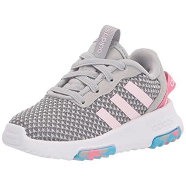 Imagem de adidas K Cf Racer Tr Preto/Branco/Âmbar X-Trainer Tênis (B75663), Cinza/rosa claro/tom rosa, 21