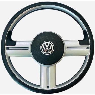 Imagem de Volante Esportivo Rallye Prata Tuning Vw Top Car G1 + Cubo Completo - 