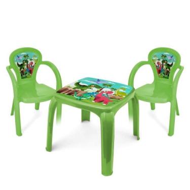 Imagem de Kit Mesa Mesinha e 2 Cadeira Infantil Educativa Resistente Brincar Est