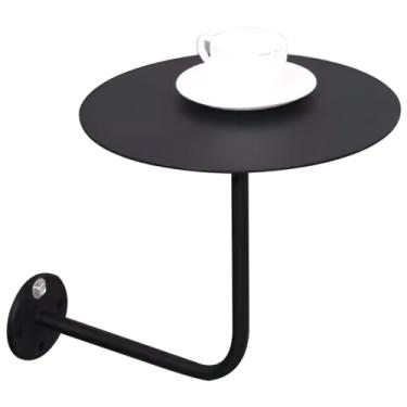 Imagem de Mesa de bar alta mesa de bistrô redonda mesa de bar de coquetel mesa de bar pub mesa lateral mesa de canto para sala de estar, quarto, varanda, mesa de jantar de café com base de metal em forma de L,