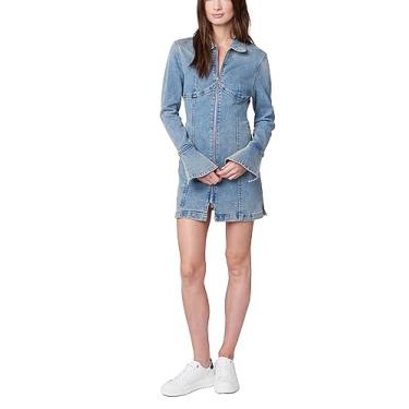 Imagem de [BLANKNYC] Vestido jeans sustentável com mangas de sino, Smooth Talker, PP-P