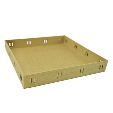 Imagem de Bandeja Quadrada Passa Fita G 30x30x5 Mdf Madeira - ATACADÃO DO ARTESA
