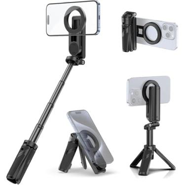Imagem de ULANZI JJ03 Tripé Magnético para Telefone com Controle Remoto, 3 em 1 Selfie Stick Handle Grip 360° Rotation Extendable Stand for iPhone Android Phones