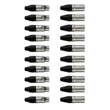 Imagem de Kit Conectores Xlr 1003 1013 20un (10 Machos/10 Femeas) Wireconex