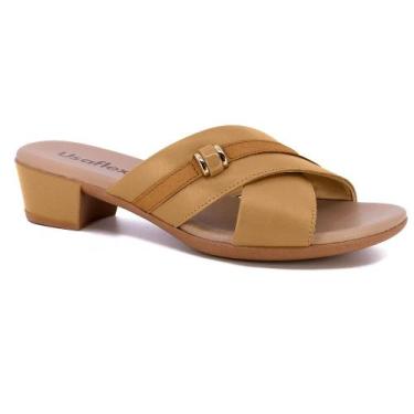 Imagem de Tamanco usaflex salto bloco ref mm0805 feminino, Bege, 37