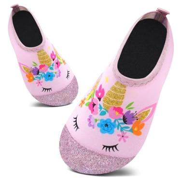 Imagem de Meias aquáticas infantis para atividades ao ar livre, secagem rápida, descalço para crianças, esportes, praia, natação, surfe, Unicórnio brilhante, 8-8.5 Toddler