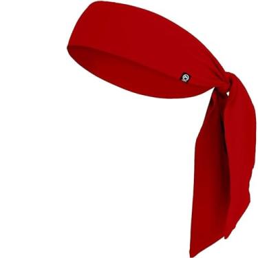 Imagem de BISMAADH Faixa de cabeça unissex Dri-Fit com absorção de suor - bandana - esportiva, corrida, futebol, treino de suor para homens - bandana pirata, vermelha