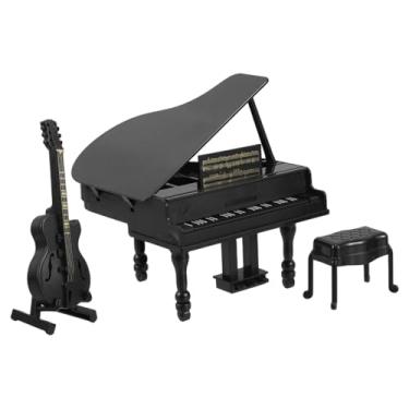 Imagem de TOYANDONA Conjunto De Piano De Cauda E Violão Para Casa De Bonecas Miniaturas De Acessórios Musicais Para Meninos E