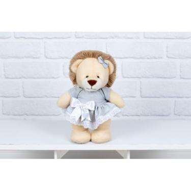 Imagem de PELUCIA SAFARI LEÃO AMORE 25 CM - PARA DECORAÇÃO/VESTIDO COM LESE (cinza liso)