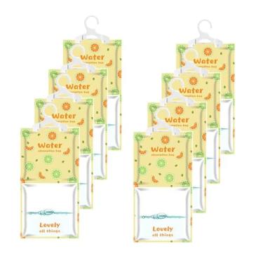 Imagem de AOPANDA Pacotes de absorção de umidade, pacote com 8 – Elimina odores de mofo para ar mais fresco, mais limpo, pacotes de umidade, pacotes de dessecantes, sacos de desumidificador de armário suspensos