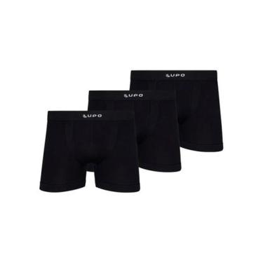 Imagem de Kit com 3 Cuecas Boxer Lupo 661-001, Preto, XG
