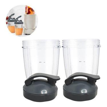 Imagem de Kit 2 Copos 530ml E 2 Tampas Fliptop Modelo Nutribullet - Dasshaus