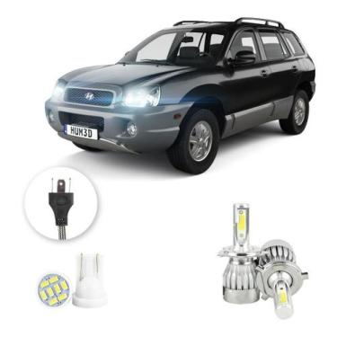 Imagem de Kit Lampadas Led Hyundai Santa Fé 2001 A 2006 H4 20000lm - V10, Branco