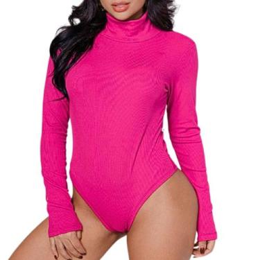 Imagem de Body Canelado Feminino Blusa Justa Malha Canelada Casual Confortável -