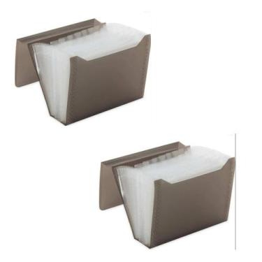 Imagem de Kit 2 Pastas Sanfonadas Plástica Duplicata 31 Divisórias 19x24cm Divis