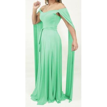 Imagem de Vestido Feminino Longo Madrinha Capa Longa Duplo Casamento - Casual Dr