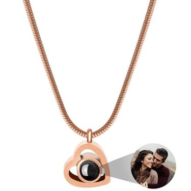 Imagem de EMIRISTIC Colar com foto personalizada para mulheres - colar personalizado com imagem interna - presente para o Natal. Dia dos Namorados, Dia das Mães, qualquer dia especial, Banhado a ouro, Sem Pedra