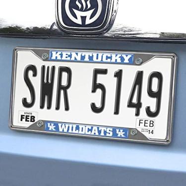 Imagem de FANMATS 14817 Kentucky Wildcats Moldura de placa de licença de metal cromado, cores do time, 15,8 cm x 31,1 cm