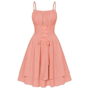 Imagem de Scarlet Darkness Mini vestido espartilho para mulheres, adolescentes, vestidos de formatura de chiffon, Laranja, P