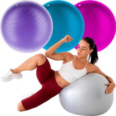 Imagem de Kit 3 Bola Pilates Suíça Fisioterapia 55cm Ginastica Treino - Prime Bi