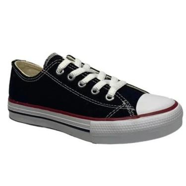 Imagem de Tênis Box 200 Cadarços Casual Masculino Preto Vermelho