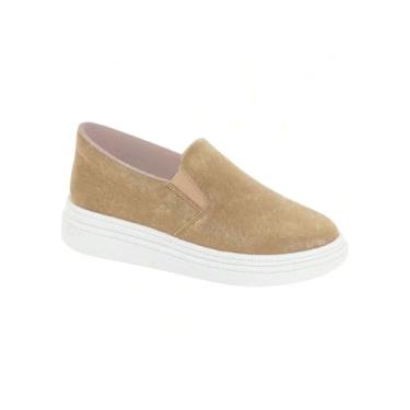 Imagem de Tênis Slip On Calce Fácil Sola Flatform Moleca (Dourado, BR, Adulto, Numérico, 38)