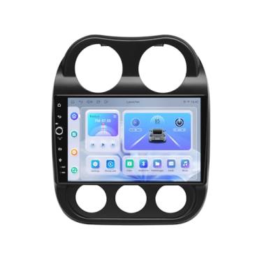 Imagem de Joying Rádio veicular Android 13 para Jeep Compass 2009-2017 com Carplay sem fio e Android Auto, tela sensível ao toque IPS de 10,1 polegadas estéreo de 4 GB + 64 GB com navegação GPS, link espelhado