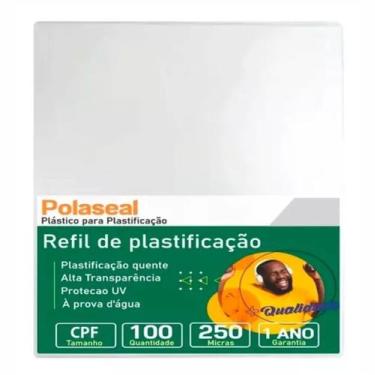 Imagem de Polaseal Plástico para Plastificação CPF 66x99x0,10mm 100un - Cassmar 