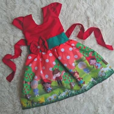 Imagem de Vestido Infantil Temático Simples Chapeuzinho Vermelho - EDYNHOKIDS, 0
