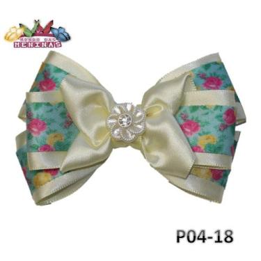 Imagem de 1 Bico de Pato Presilha Infantil  ou Adulto Com Laço Premium Floral  B