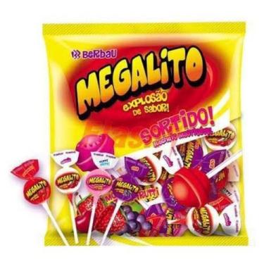 Imagem de Pirulito MEGALITO Sortido 1Kg Com 50 unidades - Berbau