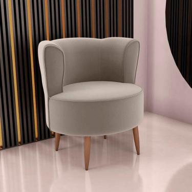 Imagem de Poltrona Decorativa Premium Redonda Savana Matrix Veludo Capuccino