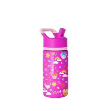 Imagem de Simple Modern Garrafa de água Kids Summit com tampa de canudo | Disney Minnie Mouse copo de aço inoxidável com isolamento térmico para meninas, escola | Minnie Doodle