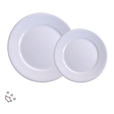 Imagem de Jogo 12 Peças 6 Pratos Rasos  6 Sobremesa Convencional Porcelana Schmi