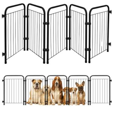 Imagem de Cercado Grade Cercadinho Portátil Dobrável 3 5 7 Módulos Modular Proteção Pets Filhotes Cachorro Gato Coelho Animais 50 cm Altura (Preto, 5 Módulos)