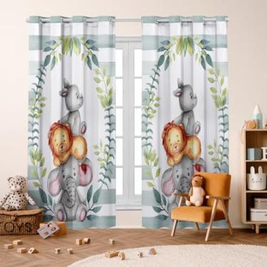 Imagem de Cortina Infantil Decorativa, 300x220cm, Poliéster, 2 Folhas, Estampada, para Quarto de Bebê e Criança (RINO BABY)