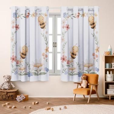 Imagem de Cortina Infantil Estampada, 2,00x1,50m, Poliéster, para Quarto de Menina ou Menino, Decorativa (ABELHINHA BABY)