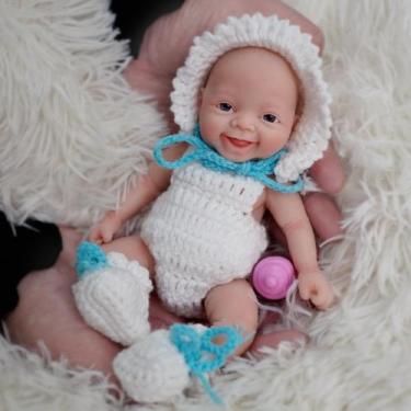 Imagem de Boneca Reborn, MYREBABY, mini silicone, corpo inteiro, 18 cm, menino