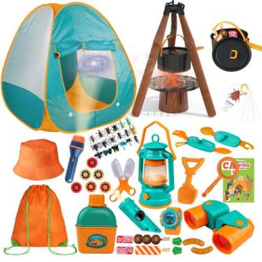 Imagem de Conjunto de acampamento Qtioucp Kids com mesa/tenda dobrável e projeto