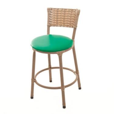 Imagem de Banqueta Baixa Encapada Junco CAPPUCCINO Bar Bistro Americana Cozinha 