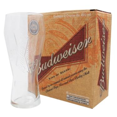 Imagem de Dois Copos Oficiais Budweiser 400 Ml Cerveja