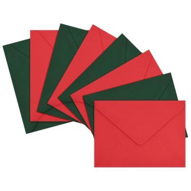 Imagem de Envelope LIKAJON A7 Vermelho Verde Escuro 13x18 cm, pacote com 200