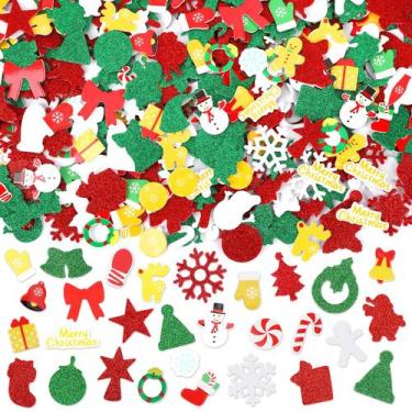 Imagem de Conjunto de adesivos de espuma de glitter de Natal SEPGLITTER 600 unid