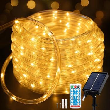 Imagem de Luzes solares de corda ANJAYLIA 20m 200 LED impermeáveis brancas quent