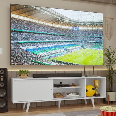 Imagem de Rack para TV até 80 Polegadas 160cm com Pés Branco Torino Madesa