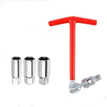 Imagem de CGXYK Kit de chave de soquete de vela de ignição com cabo em T (16 mm/18 mm/21 mm) - Ferramenta profissional de remoção e instalação para motocicletas, cortadores de grama, quadriciclos, sopradores de