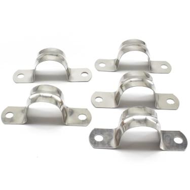 Imagem de Lamvbls 30 peças M25 Braçadeira de alça de tubo U de 2,5 cm com dois furos, braçadeira em U de aço inoxidável